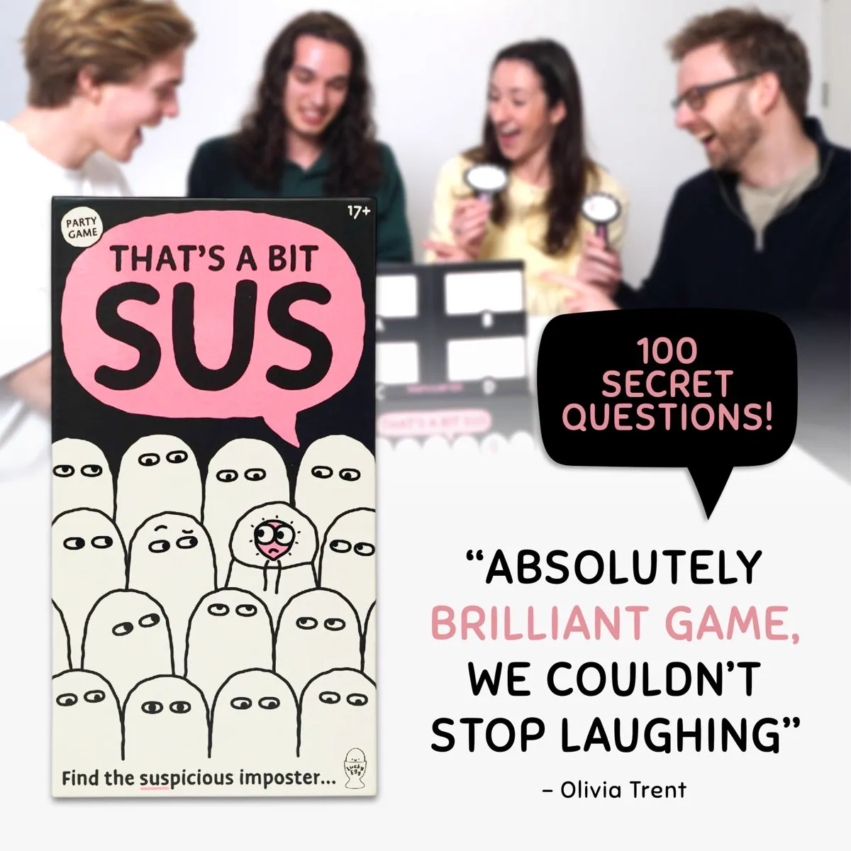 That's a Bit Sus box with a player review — absolutely brilliant game